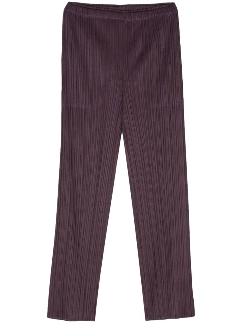 Pleats Please Issey Miyake January pleated slim-cut trousers - Purple von Pleats Please Issey Miyake