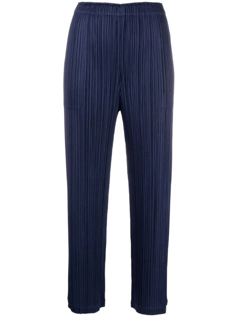 Pleats Please Issey Miyake Mc August pleated cropped trousers - Blue von Pleats Please Issey Miyake