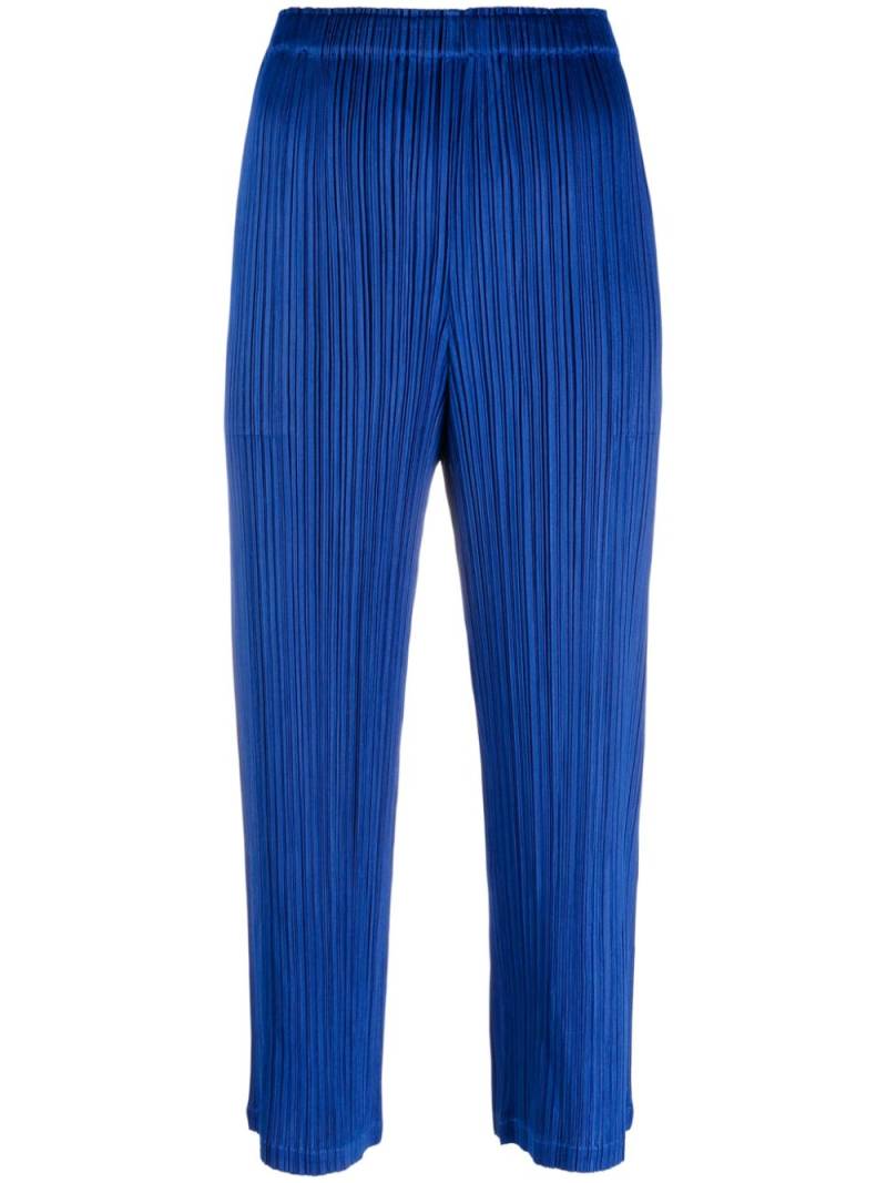 Pleats Please Issey Miyake Mc August plissé cropped trousers - Blue von Pleats Please Issey Miyake