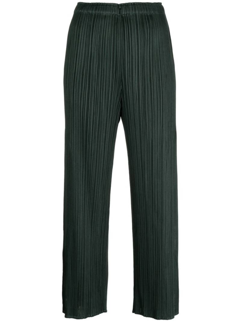 Pleats Please Issey Miyake Mc July pleated cropped trousers - Green von Pleats Please Issey Miyake