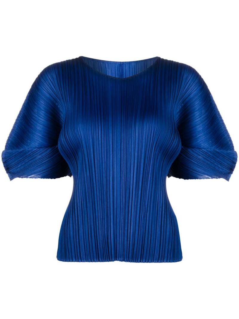 Pleats Please Issey Miyake Monthly Colors August plissé blouse - Blue von Pleats Please Issey Miyake