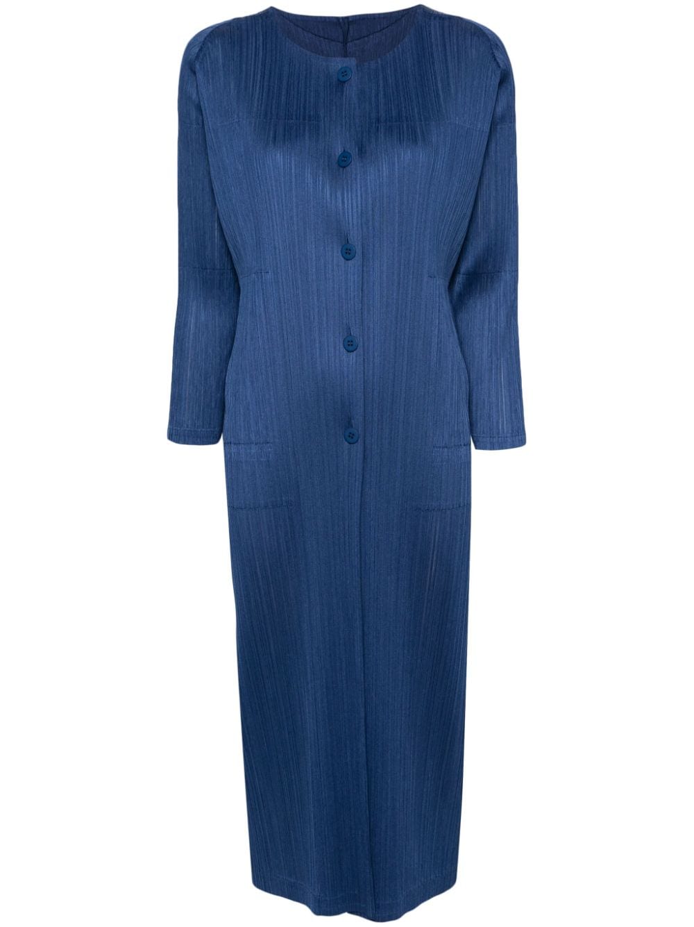 Pleats Please Issey Miyake Monthly Colors January pleated coat - Blue von Pleats Please Issey Miyake