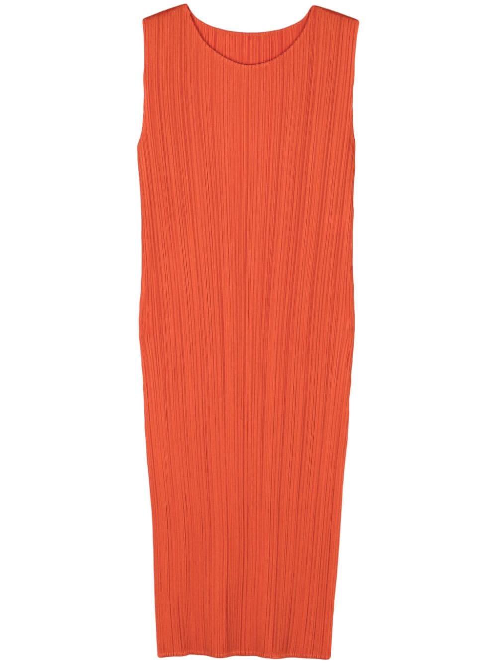 Pleats Please Issey Miyake Monthly Colors: July midi dress - Orange von Pleats Please Issey Miyake