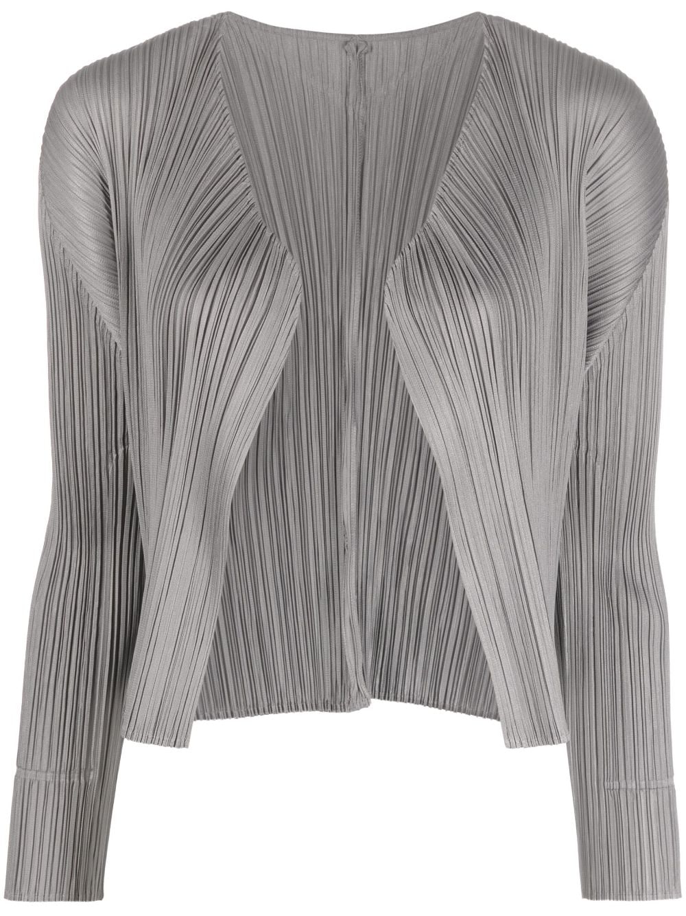 Pleats Please Issey Miyake Monthly Colours May plissé cardigan - Grey von Pleats Please Issey Miyake