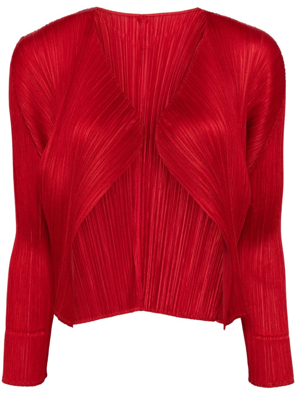 Pleats Please Issey Miyake New Colourful Basics plissé-effect cardigan - Red von Pleats Please Issey Miyake