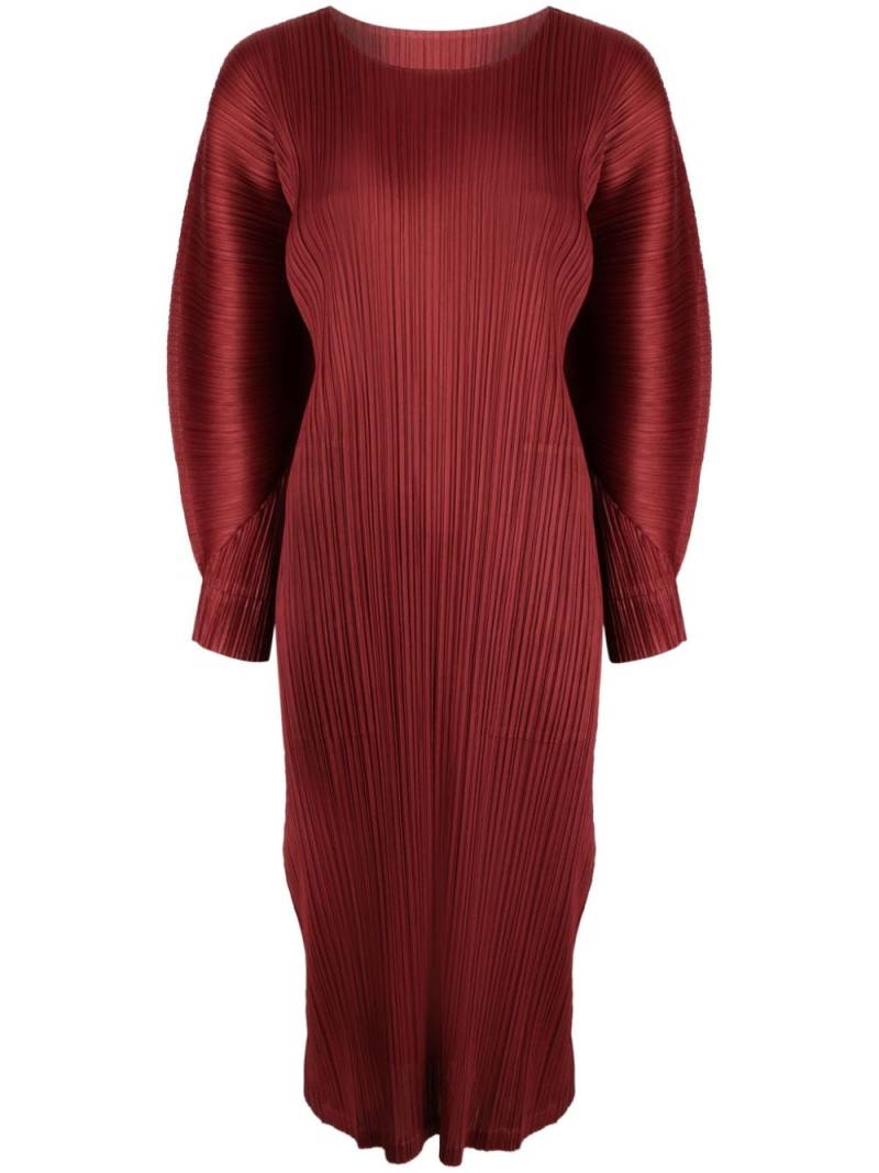 Pleats Please Issey Miyake November plissé midi dress - Red von Pleats Please Issey Miyake