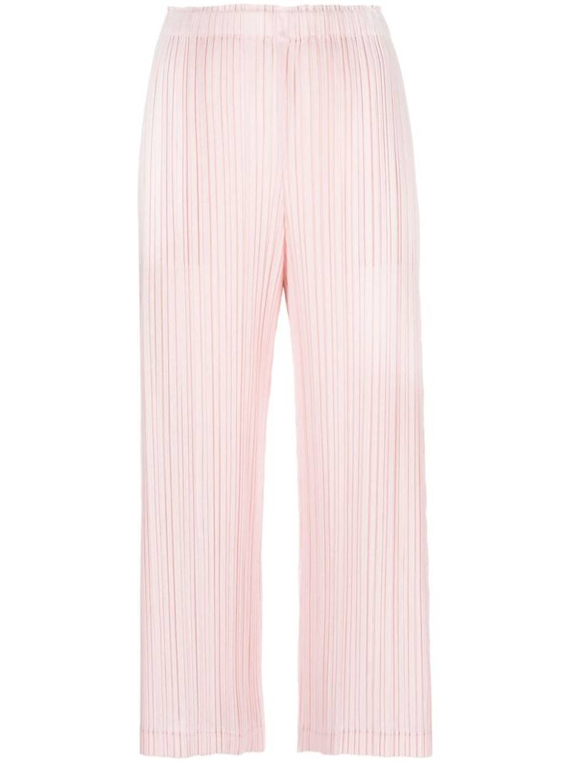 Pleats Please Issey Miyake Ramie Pleats cropped trousers - Pink von Pleats Please Issey Miyake