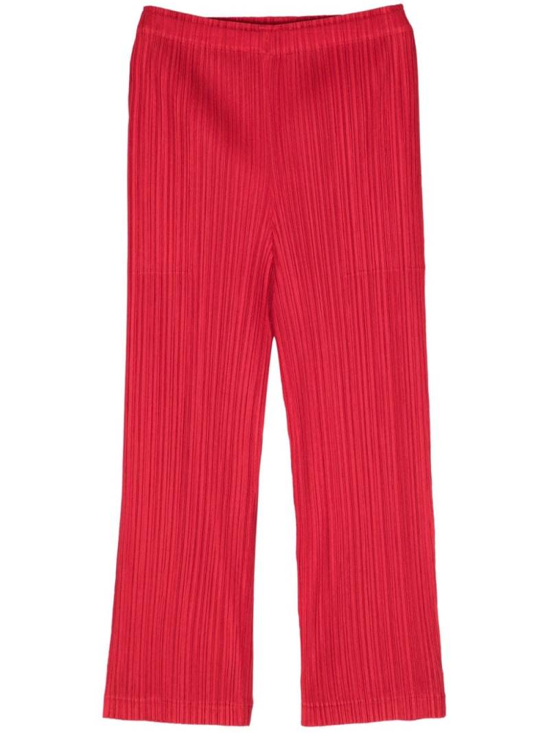 Pleats Please Issey Miyake Thicker pleated straight-leg trousers - Red von Pleats Please Issey Miyake