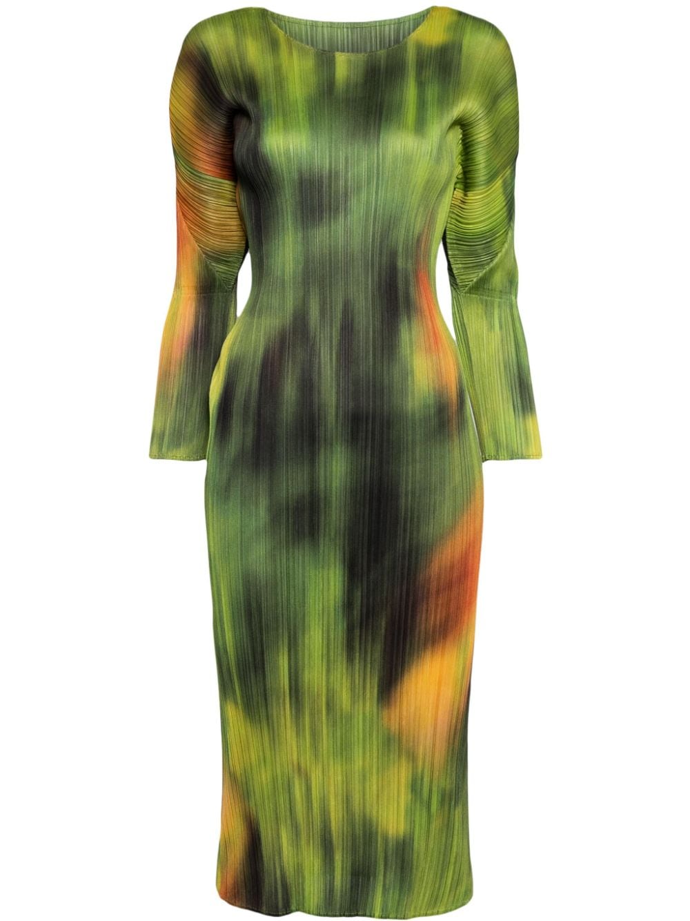 Pleats Please Issey Miyake Turnip & Spinach plissé midi dress - Green von Pleats Please Issey Miyake