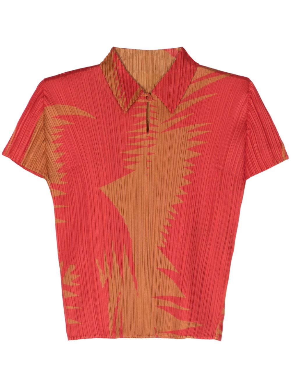 Pleats Please Issey Miyake abstract-print plissé blouse - Red von Pleats Please Issey Miyake