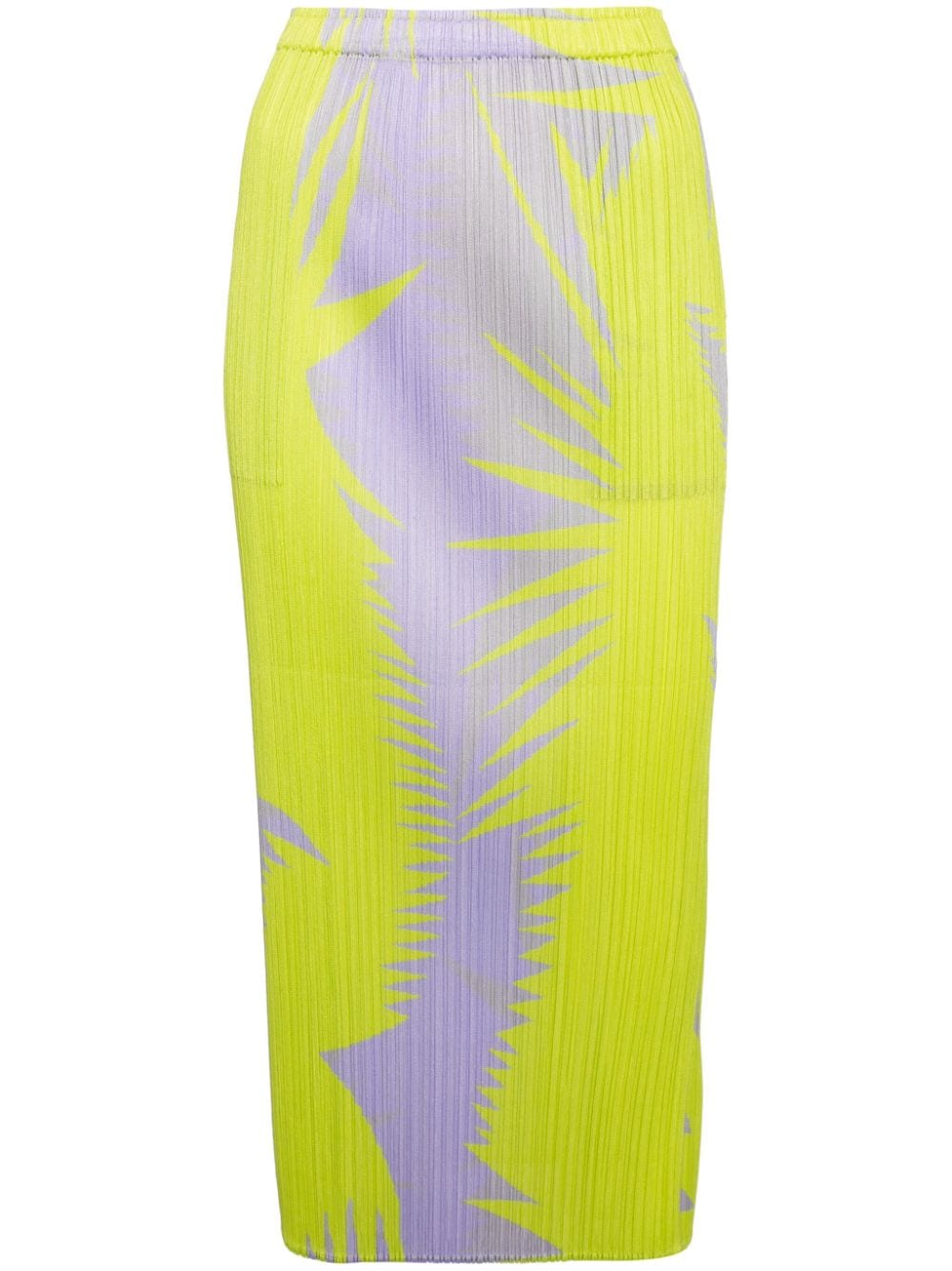 Pleats Please Issey Miyake abstract-print plissé midi skirt - Purple von Pleats Please Issey Miyake