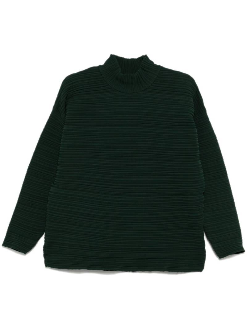 Pleats Please Issey Miyake crepe knitted top - Green von Pleats Please Issey Miyake