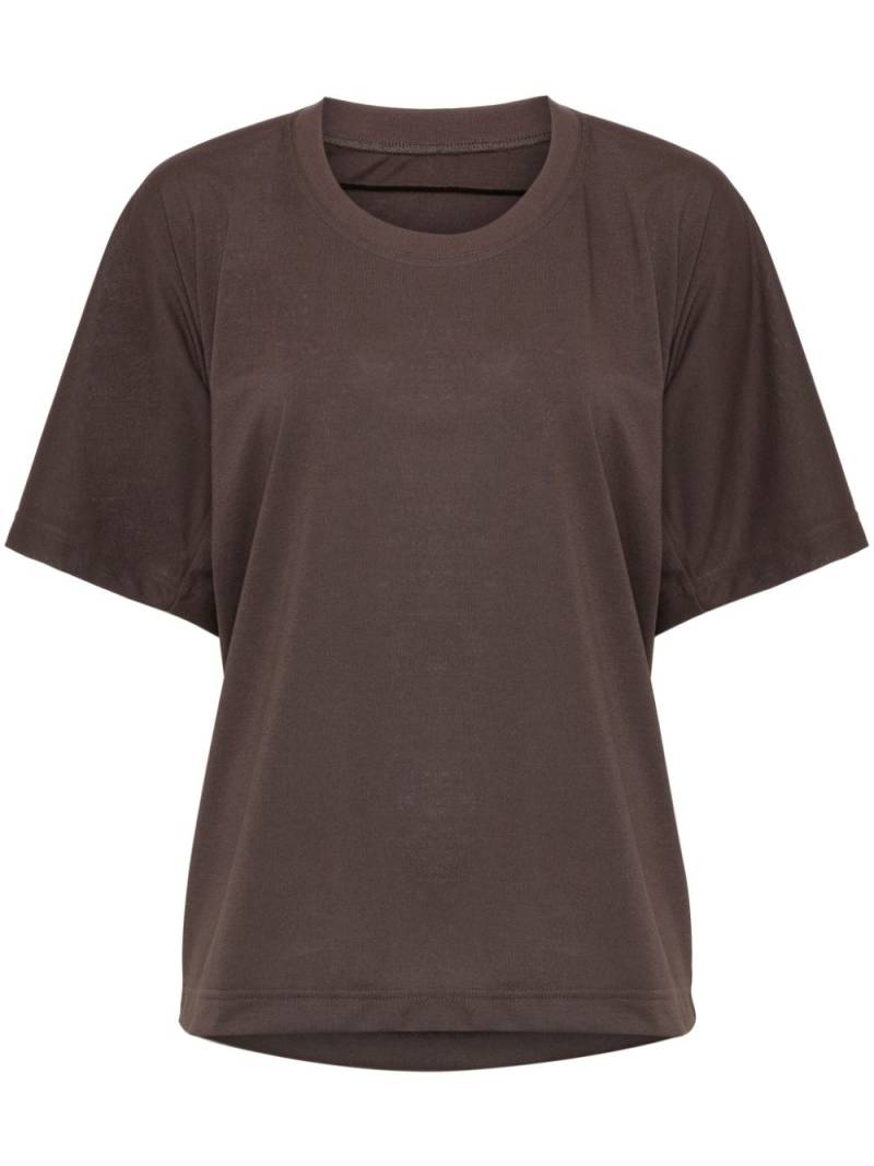 Pleats Please Issey Miyake draped detailing t-shirt - Brown von Pleats Please Issey Miyake