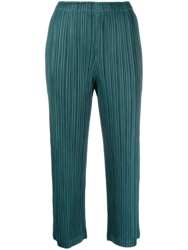 Pleats Please Issey Miyake fully-pleated cropped trousers - Green von Pleats Please Issey Miyake