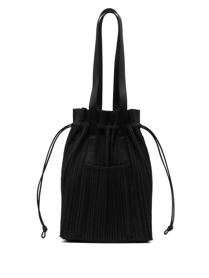 Pleats Please Issey Miyake fully-pleated drawstring tote bag - Black von Pleats Please Issey Miyake