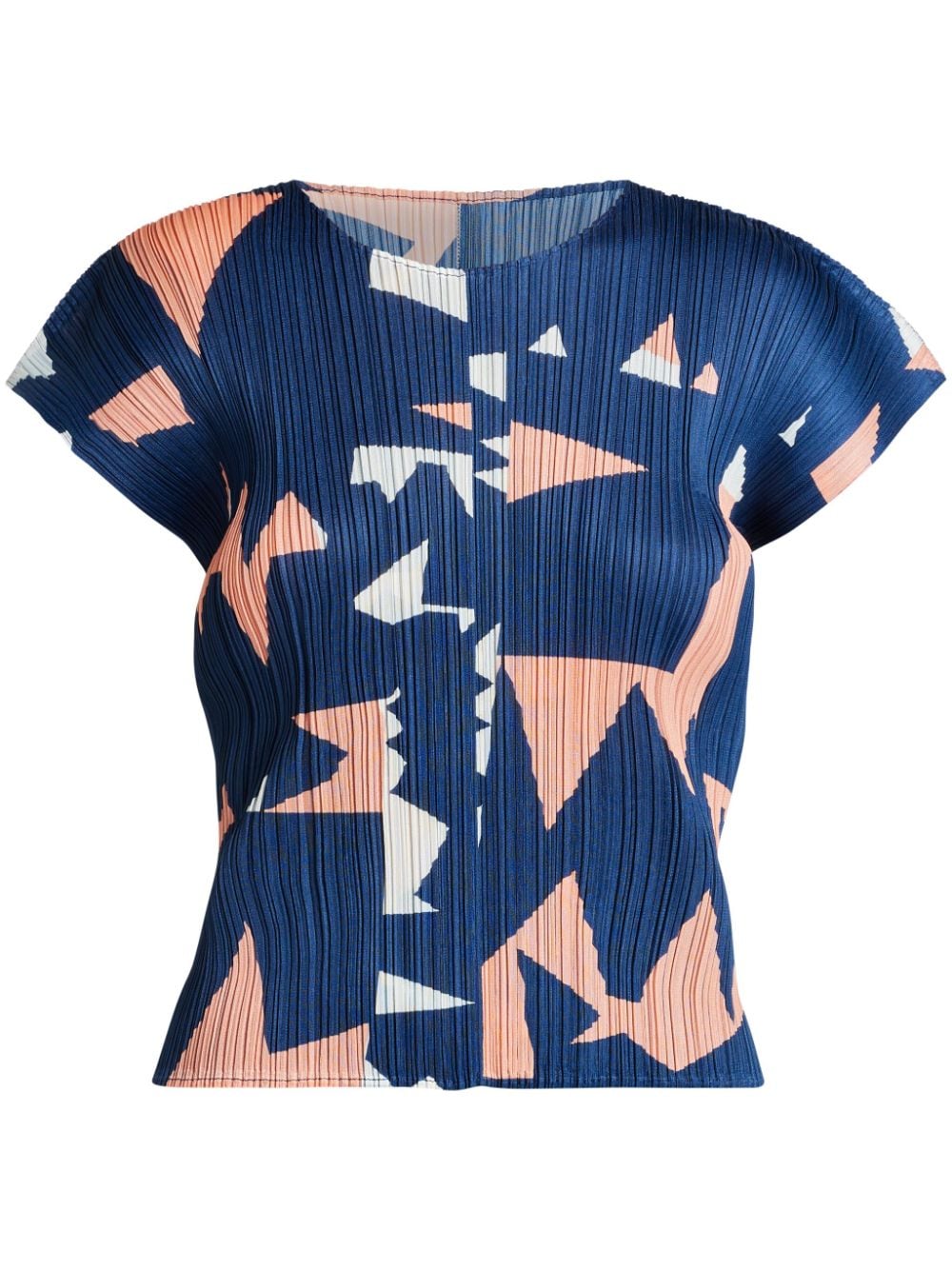 Pleats Please Issey Miyake geometric-print T-shirt - Blue von Pleats Please Issey Miyake