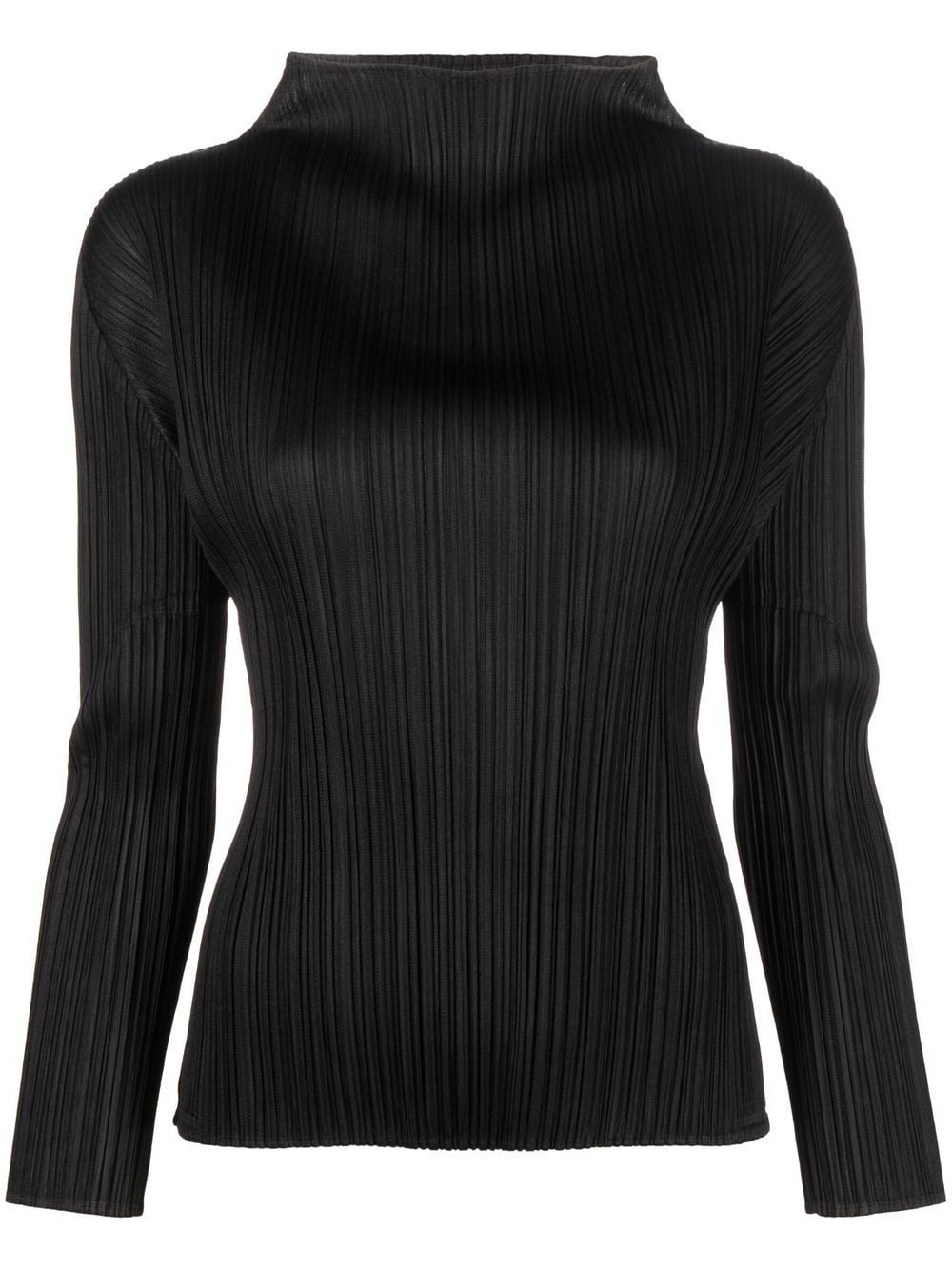 Pleats Please Issey Miyake high-neck pleated top - Black von Pleats Please Issey Miyake