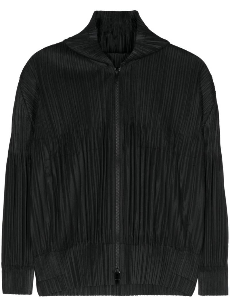 Pleats Please Issey Miyake hooded plissé-effect jackte - Black von Pleats Please Issey Miyake