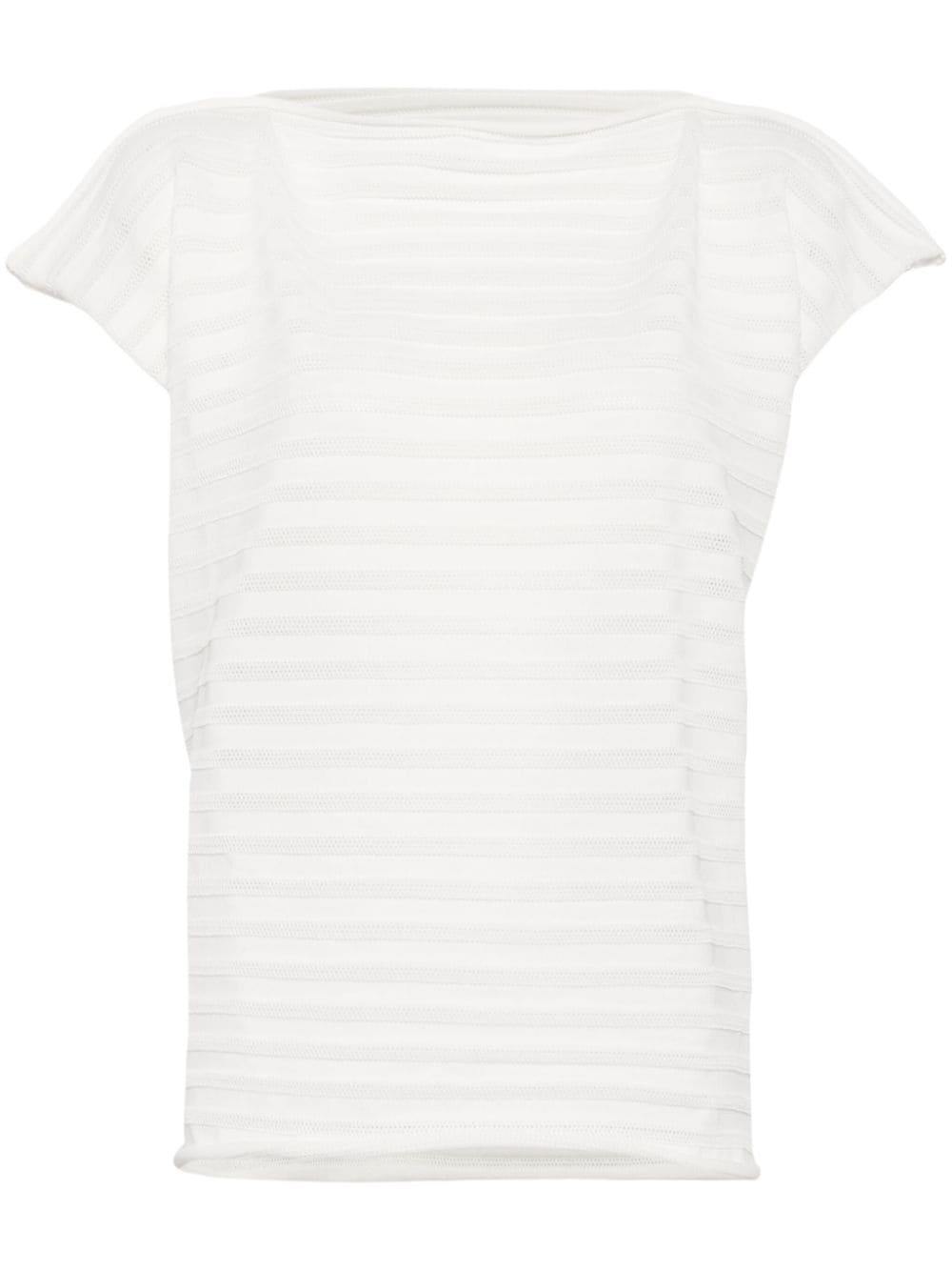 Pleats Please Issey Miyake mesh knitted top - White von Pleats Please Issey Miyake