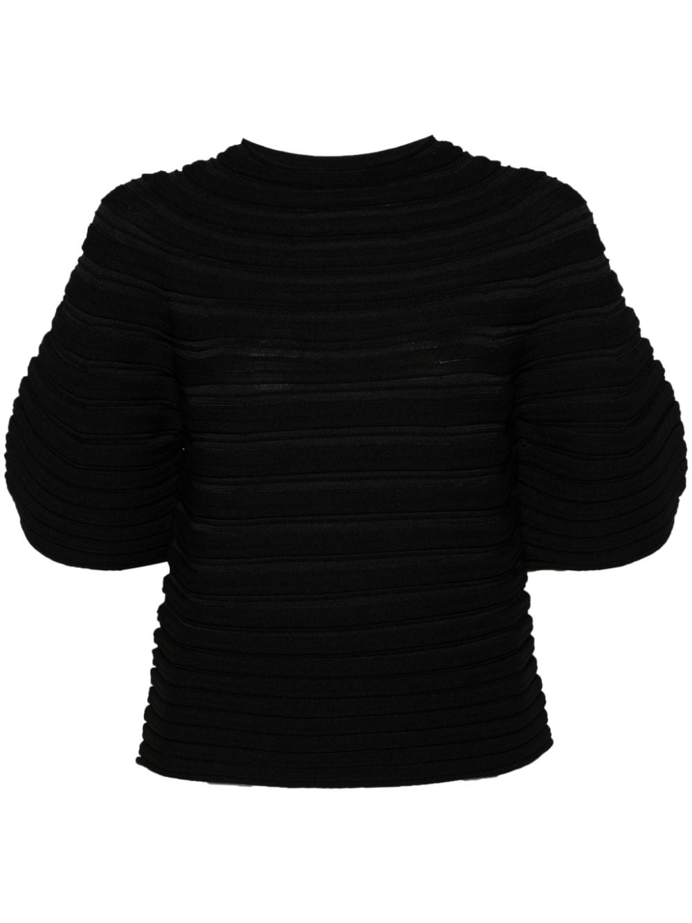 Pleats Please Issey Miyake mushroom-knit top - Black von Pleats Please Issey Miyake