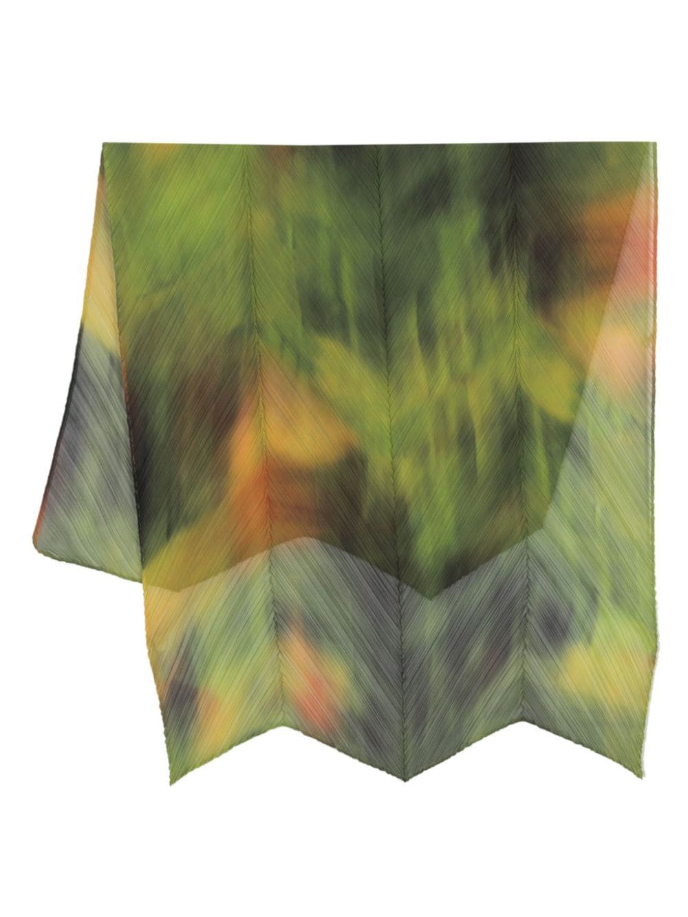 Pleats Please Issey Miyake ombré plissé scarf - Green von Pleats Please Issey Miyake