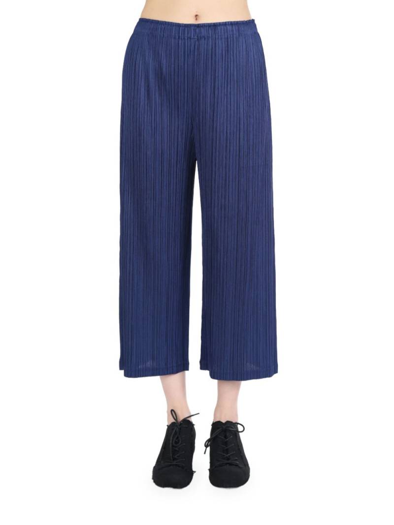 Pleats Please Issey Miyake pleated cropped trousers - Blue von Pleats Please Issey Miyake