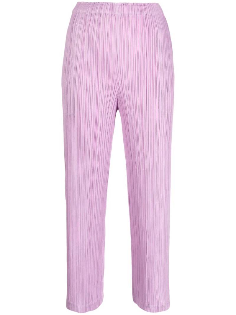 Pleats Please Issey Miyake pleated cropped trousers - Purple von Pleats Please Issey Miyake