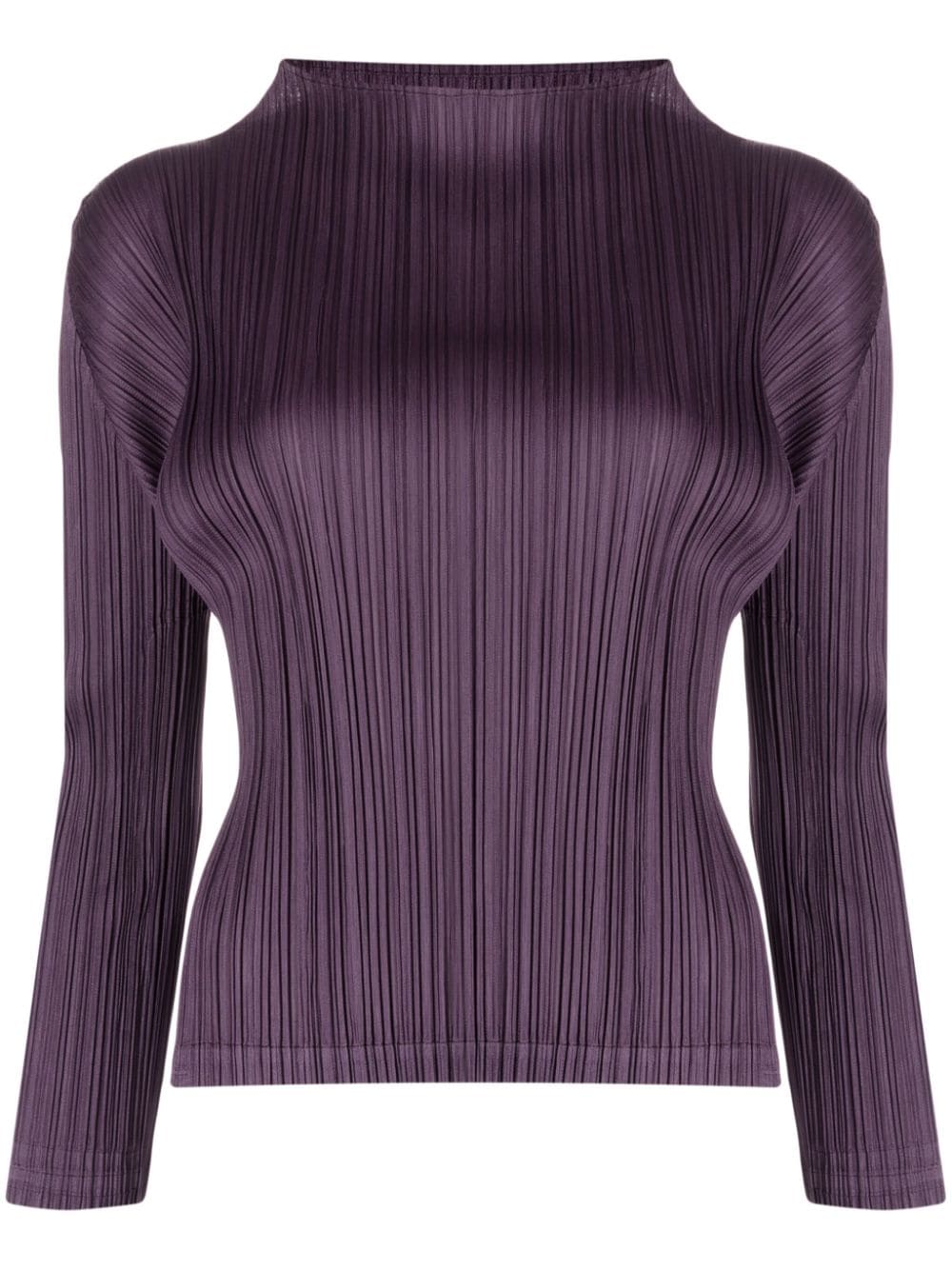 Pleats Please Issey Miyake pleated long-sleeve top - Purple von Pleats Please Issey Miyake