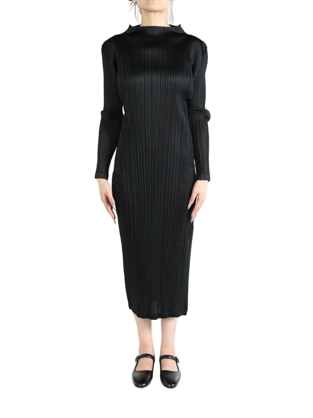 Pleats Please Issey Miyake pleated midi dress - Black von Pleats Please Issey Miyake