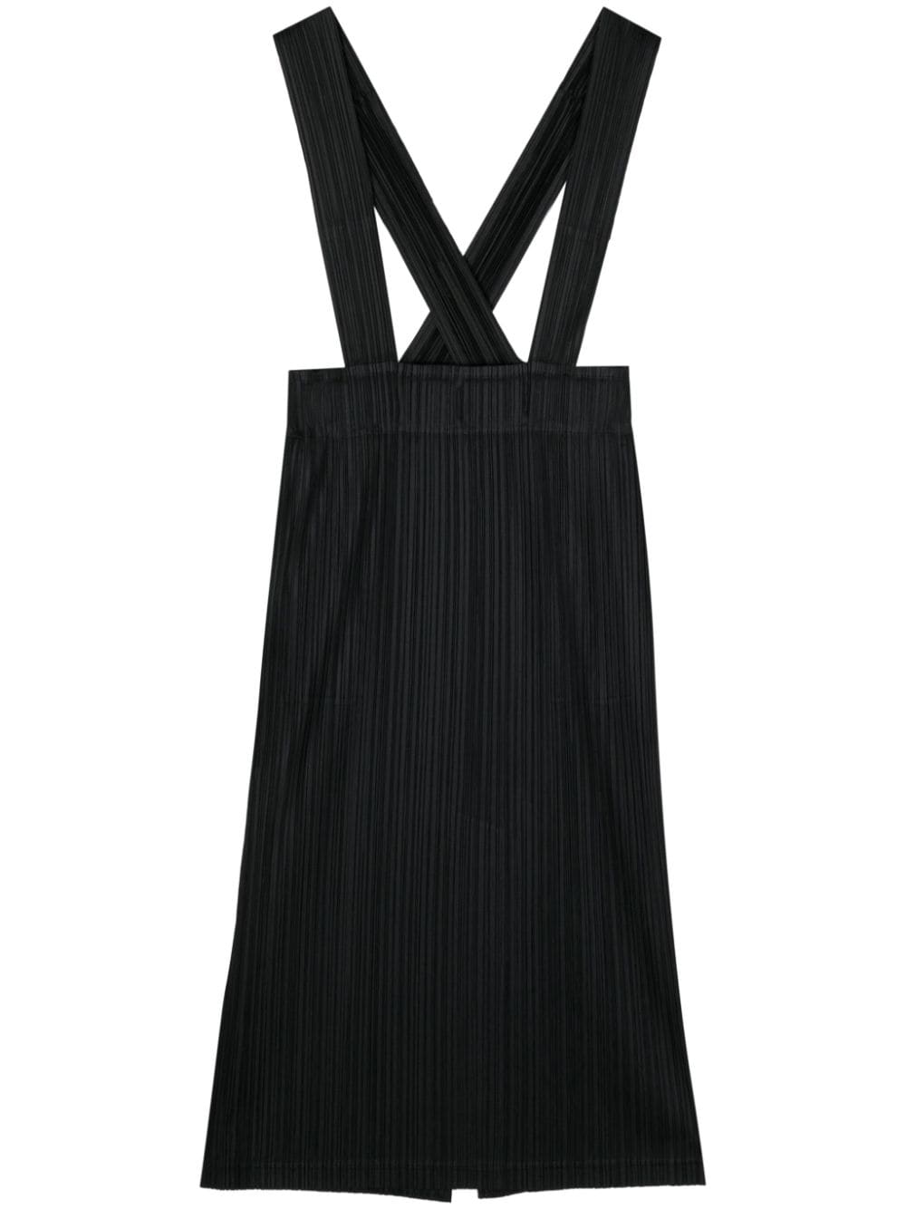 Pleats Please Issey Miyake pleated midi pinafore skirt - Black von Pleats Please Issey Miyake