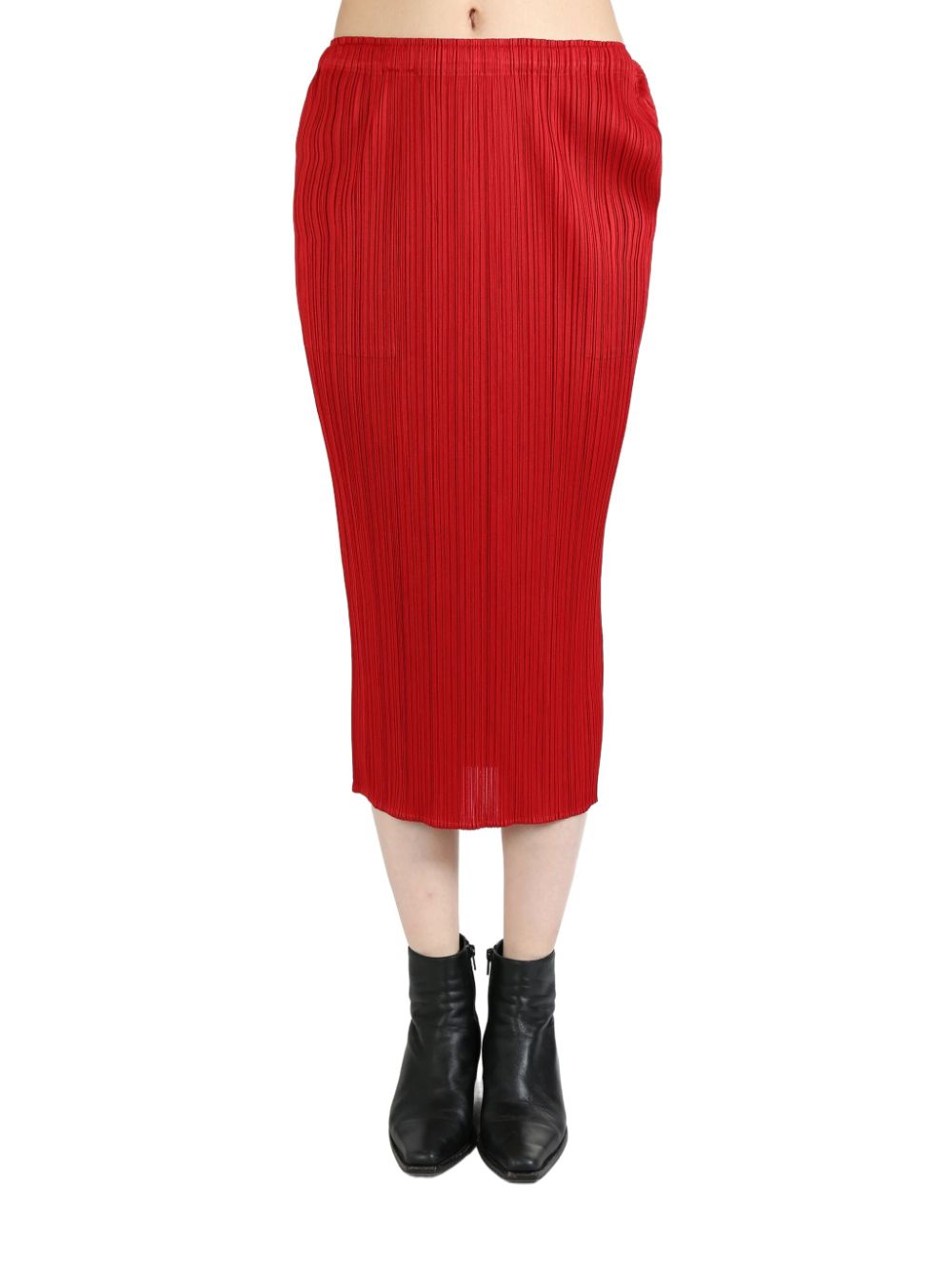 Pleats Please Issey Miyake pleated midi skirt - Red von Pleats Please Issey Miyake