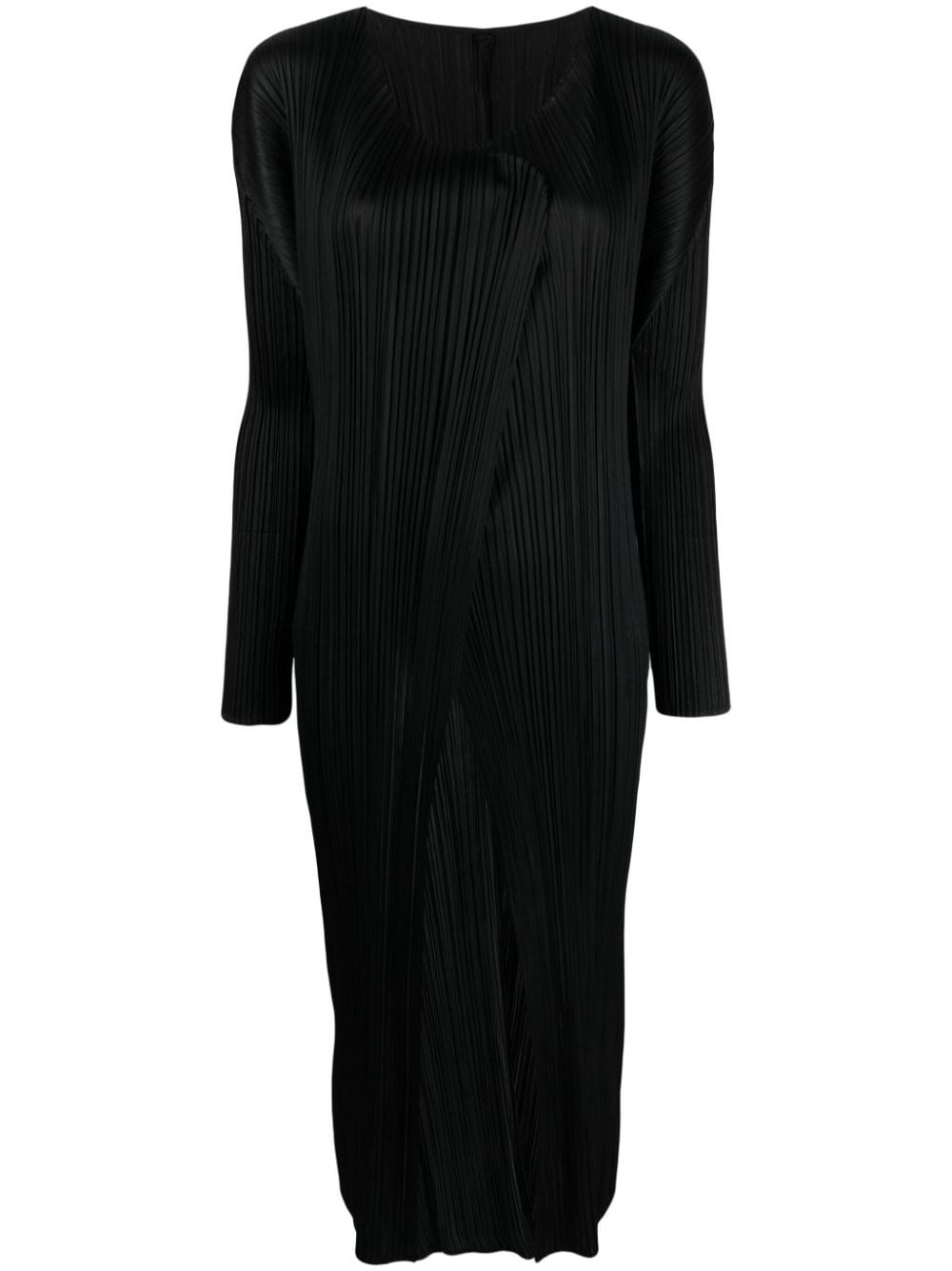 Pleats Please Issey Miyake pleated open-front coat - Black von Pleats Please Issey Miyake