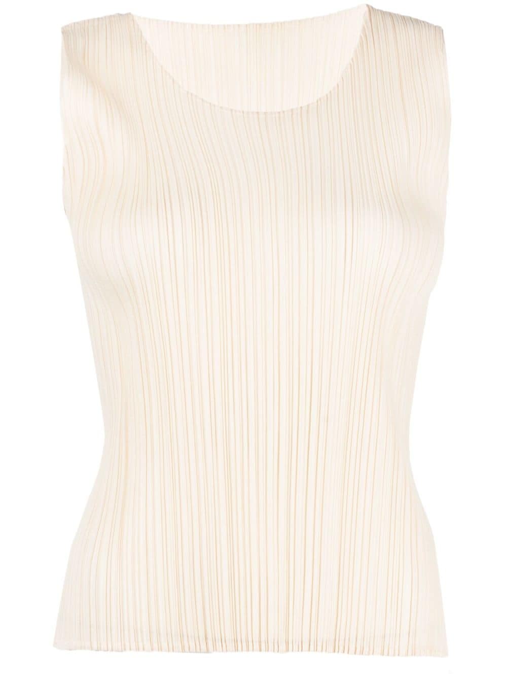 Pleats Please Issey Miyake pleated sleeveless top - White von Pleats Please Issey Miyake