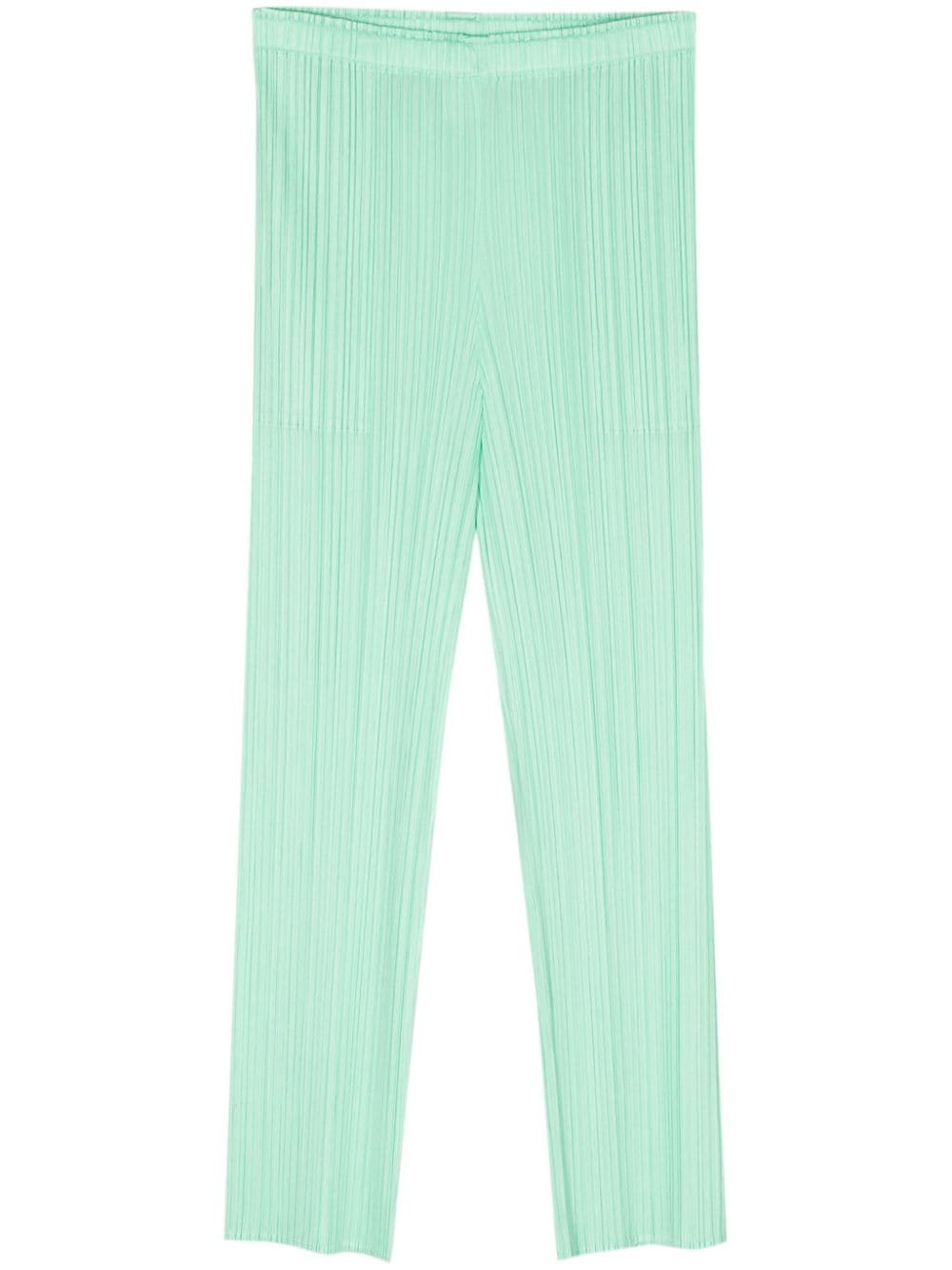 Pleats Please Issey Miyake plissé cropped trousers - Green von Pleats Please Issey Miyake