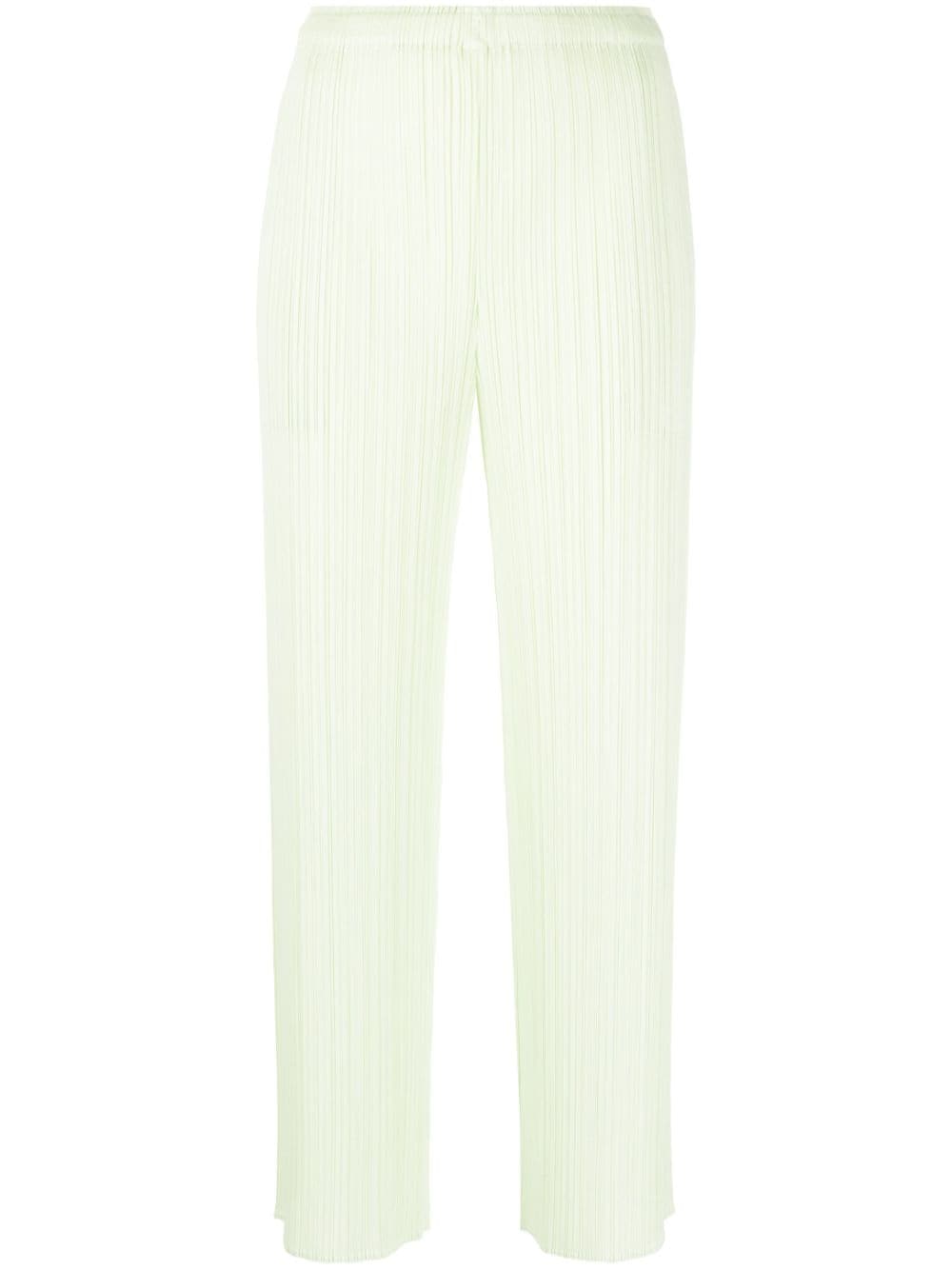 Pleats Please Issey Miyake plissé cropped trousers - Green von Pleats Please Issey Miyake