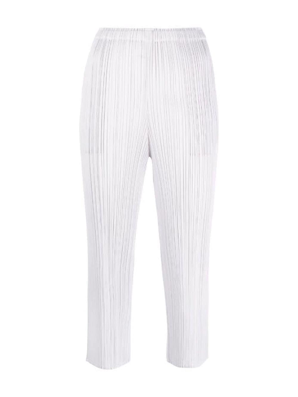 Pleats Please Issey Miyake plissé cropped trousers - White von Pleats Please Issey Miyake