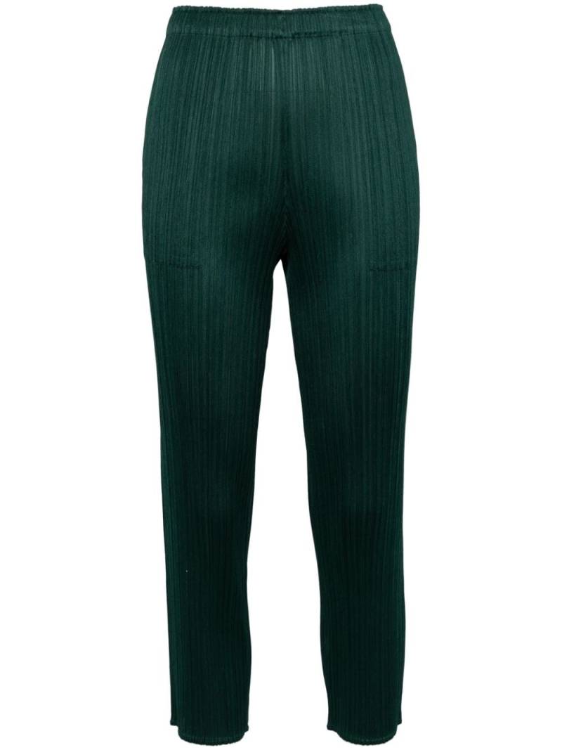 Pleats Please Issey Miyake plissé-effect cropped trousers - Green von Pleats Please Issey Miyake