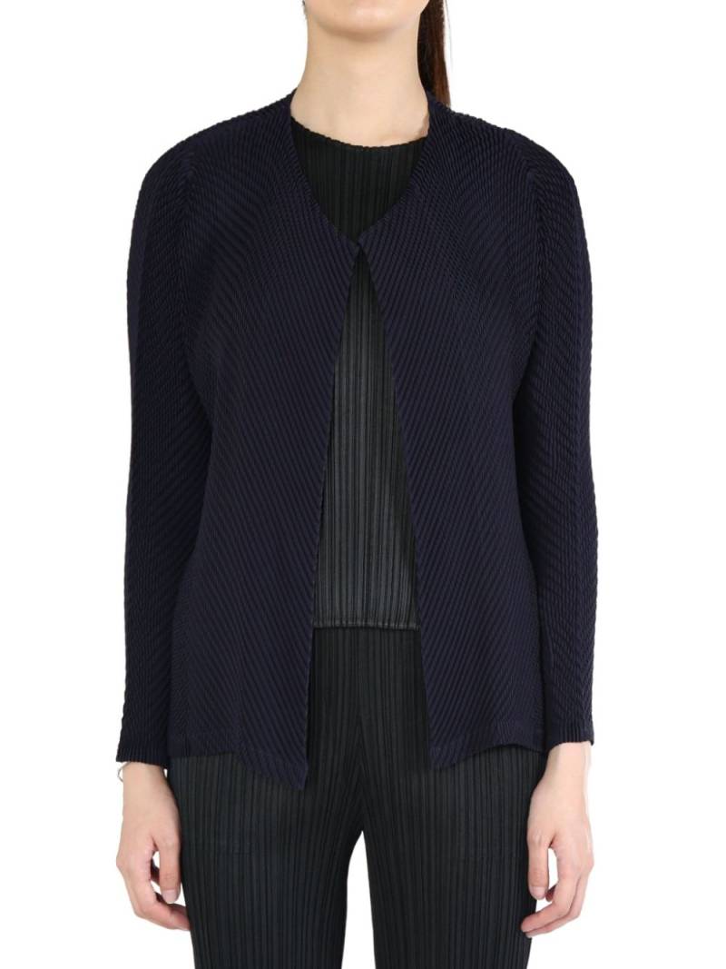 Pleats Please Issey Miyake plissé-effect jacket - Blue von Pleats Please Issey Miyake