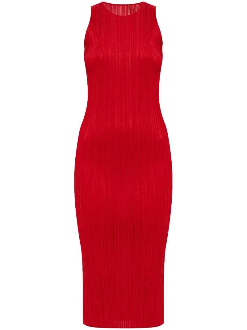 Pleats Please Issey Miyake plissé sleeveless midi dress - Red von Pleats Please Issey Miyake