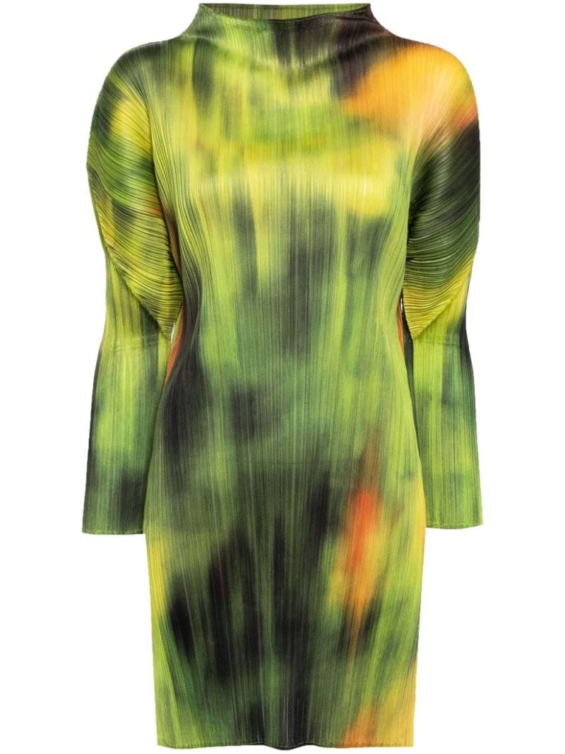 Pleats Please Issey Miyake tie-dye pleated minidress - Green von Pleats Please Issey Miyake