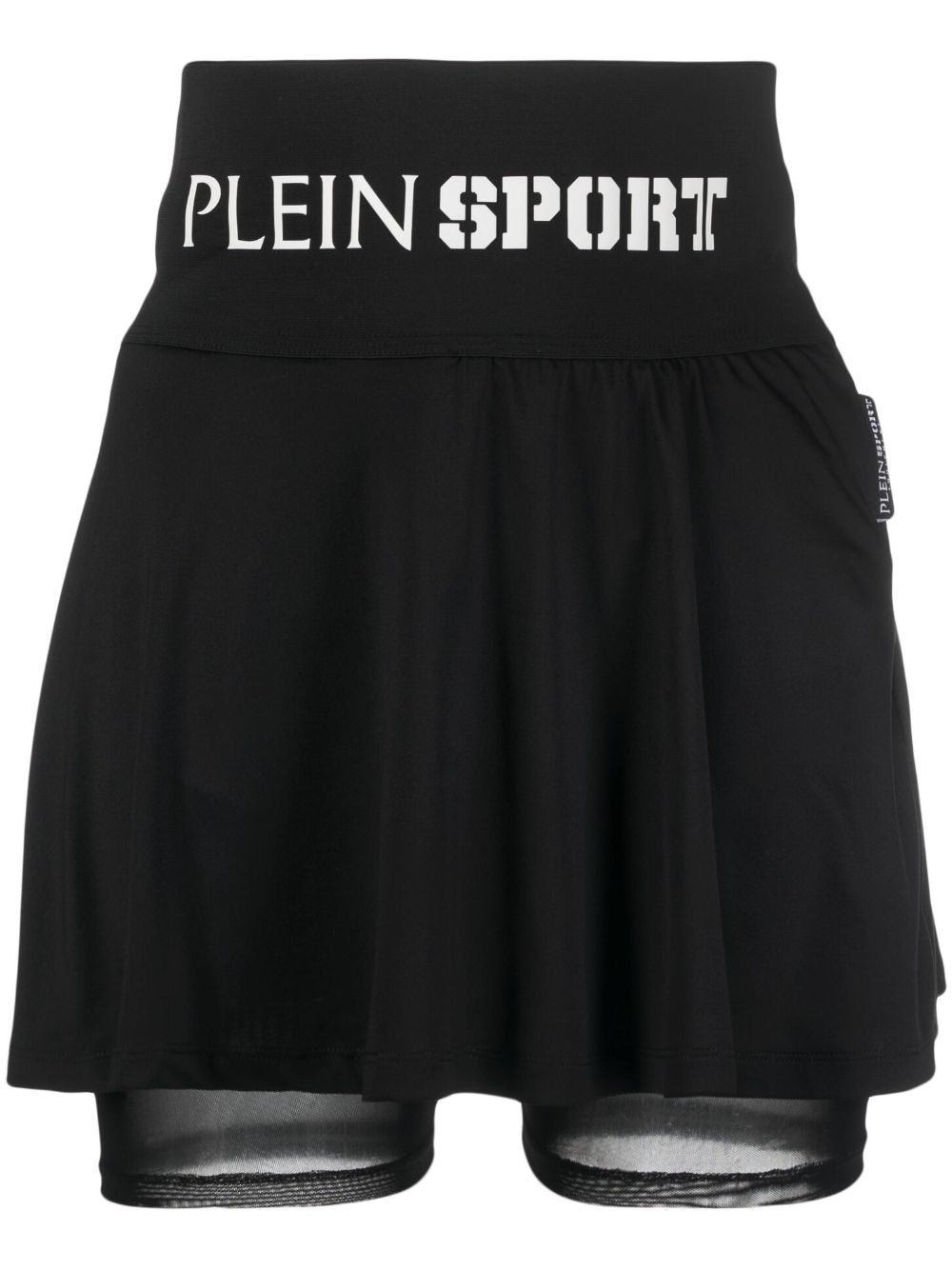 Plein Sport Baroque-Tiger cotton tennis skirt - Black von Plein Sport