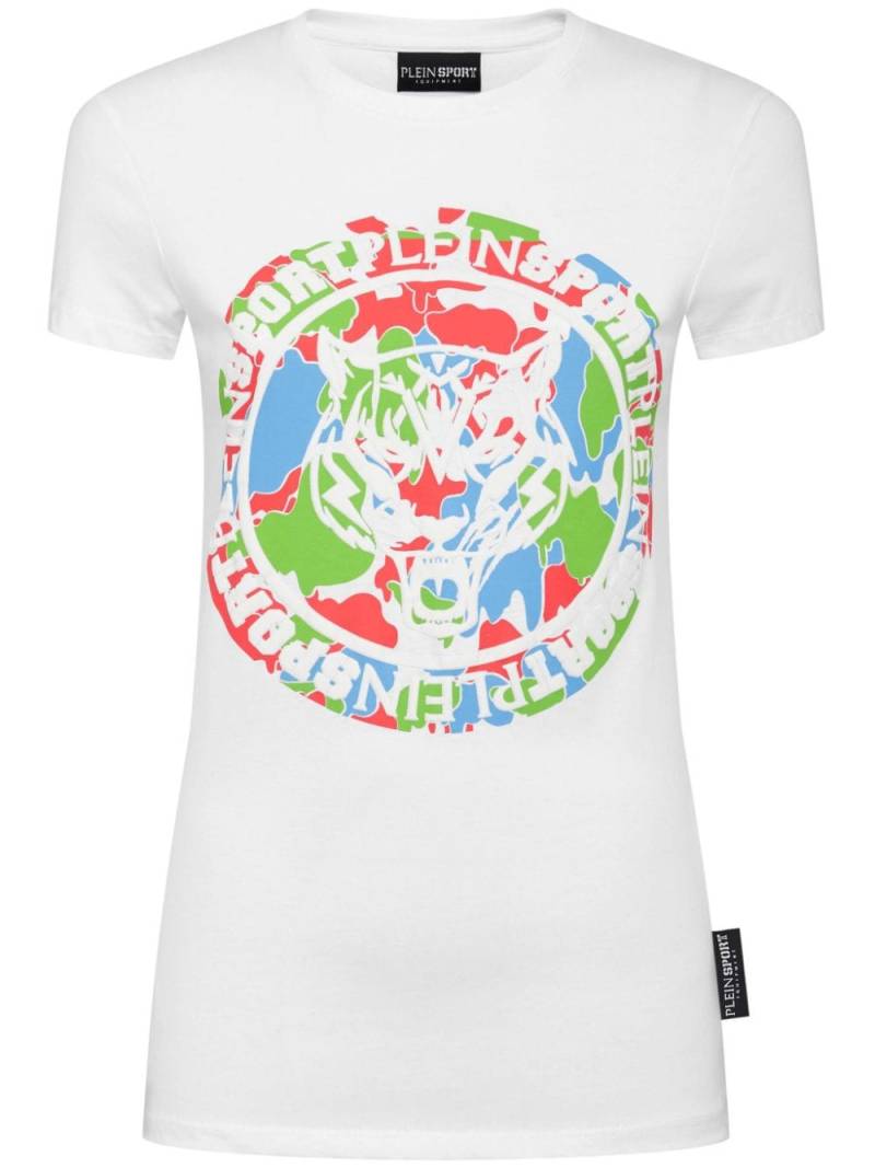 Plein Sport Carbon Tiger cotton T-shirt - White von Plein Sport