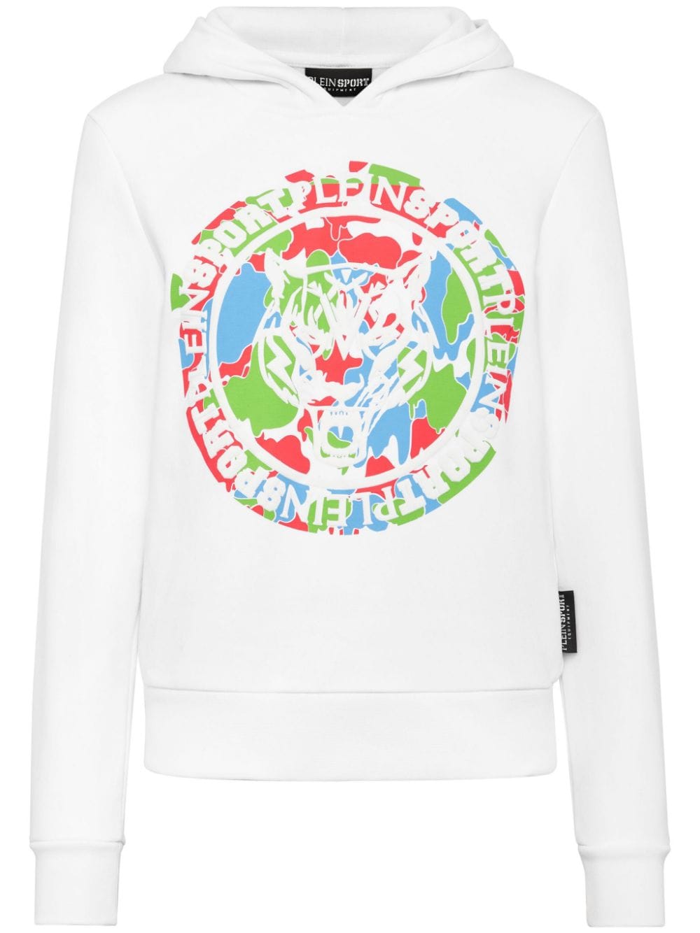 Plein Sport Carbon Tiger cotton-blend hoodie - White von Plein Sport