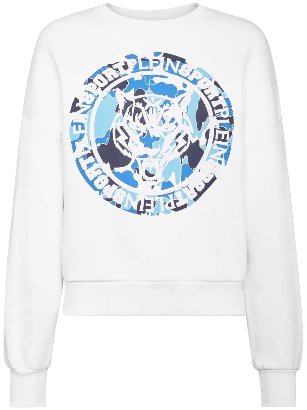 Plein Sport Carbon Tiger cotton sweatshirt - White von Plein Sport