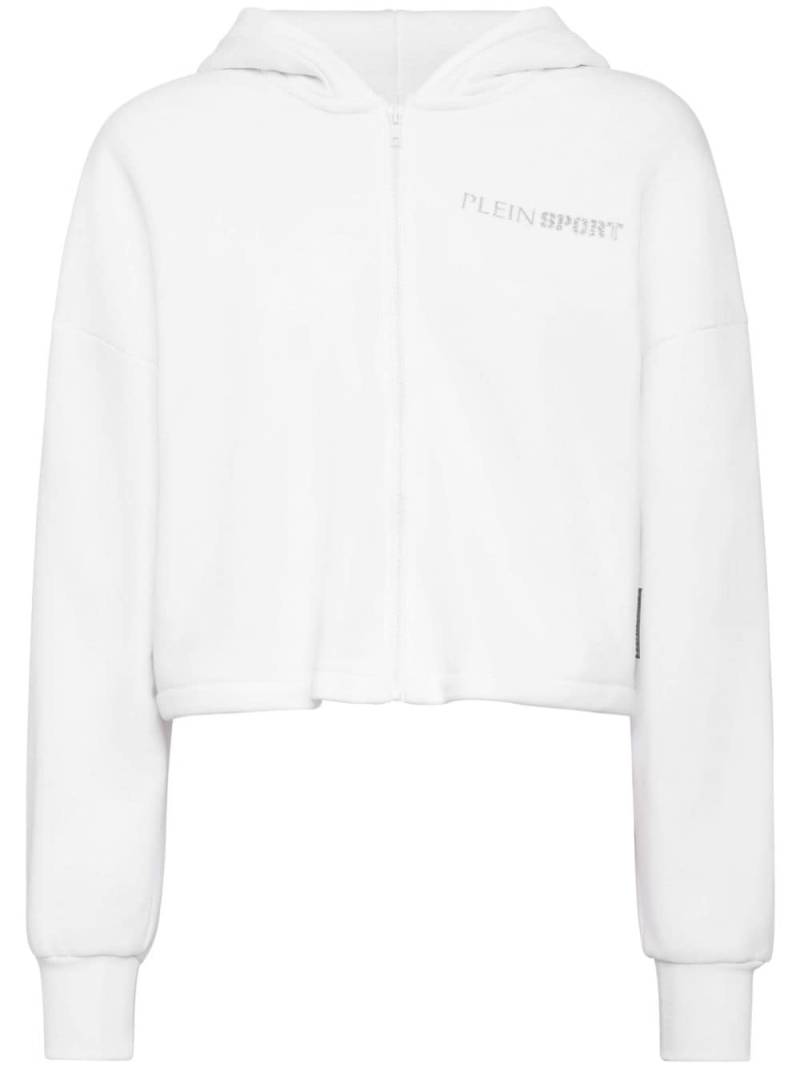 Plein Sport Scratch-print zip-up hoodie - White von Plein Sport