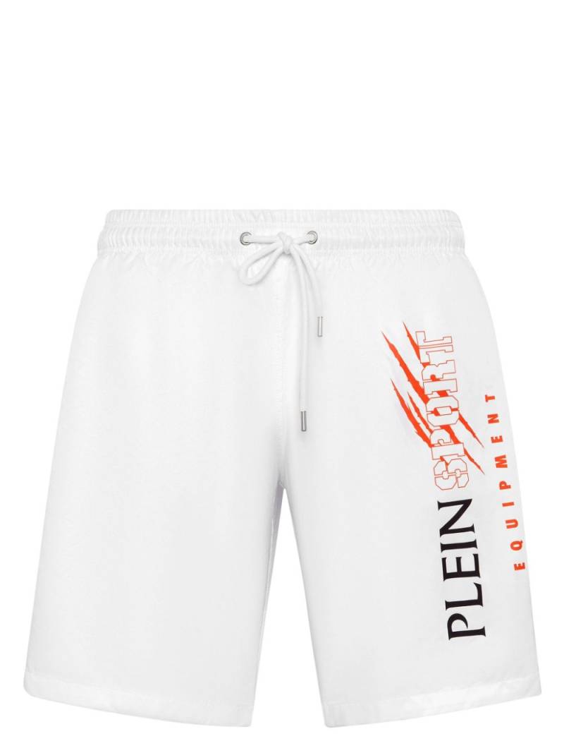 Plein Sport Scratch swim shorts - White von Plein Sport