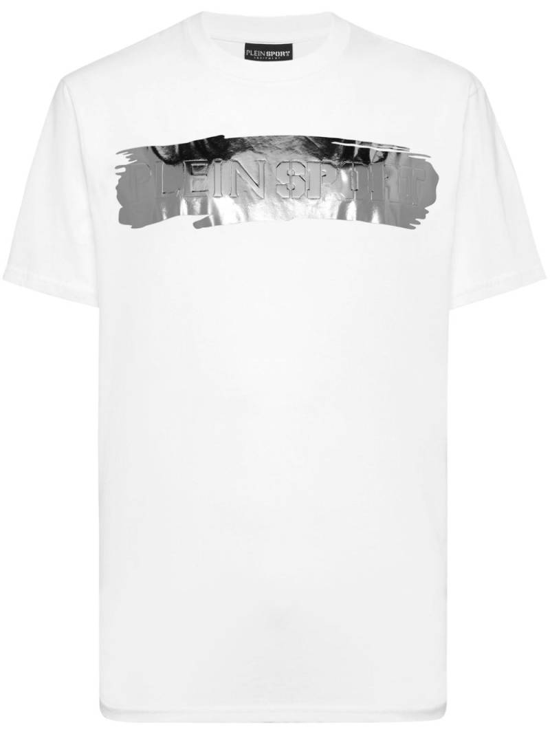 Plein Sport brushstroke-print cotton T-shirt - White von Plein Sport