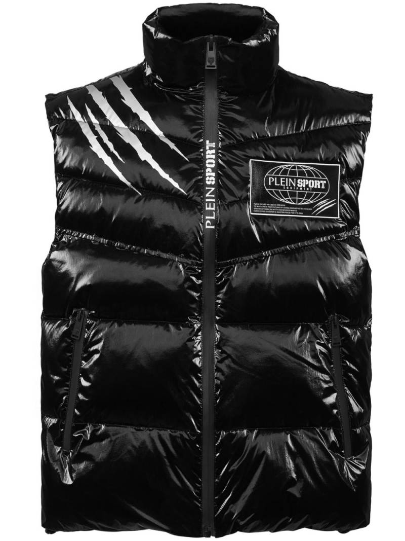 Plein Sport crease-effect gilet - Black von Plein Sport