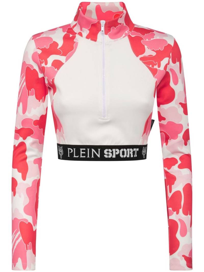 Plein Sport cropped zip-up sweatshirt - White von Plein Sport