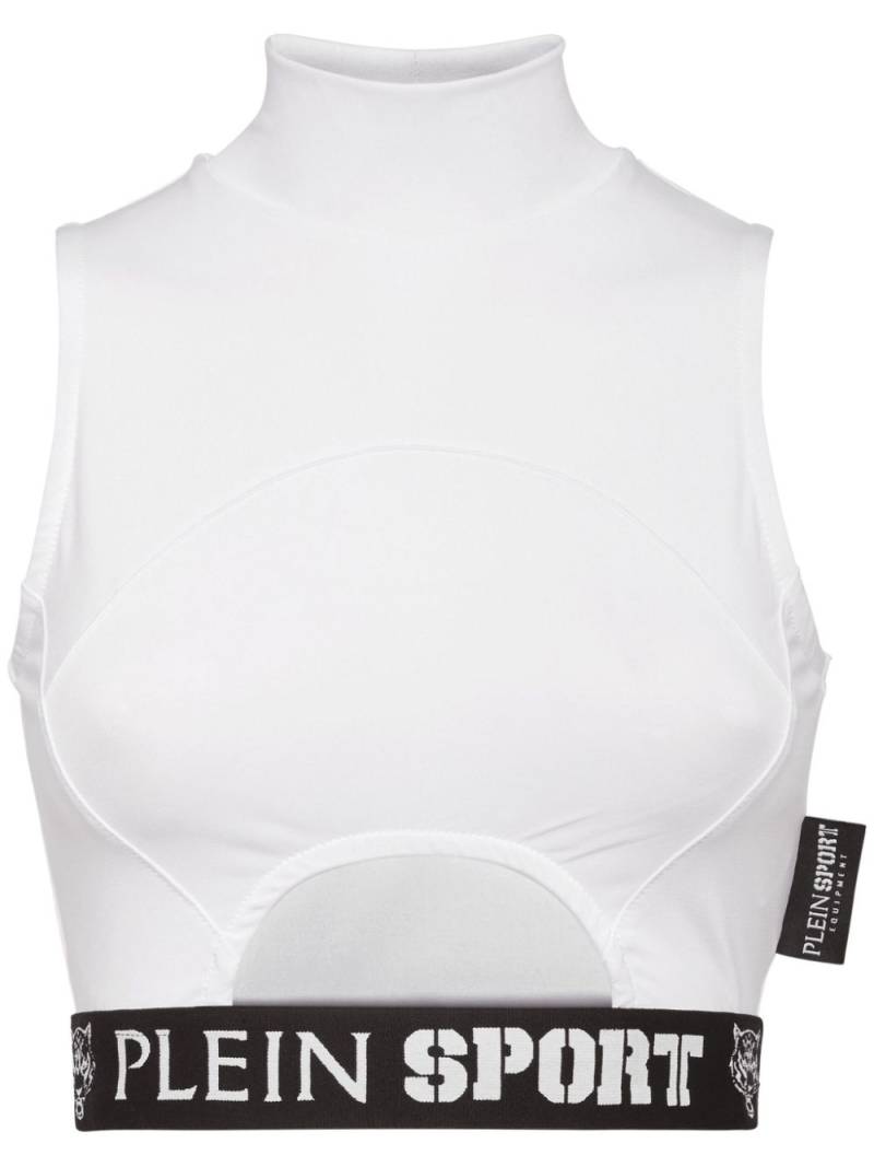 Plein Sport cut-out cropped tank top - White von Plein Sport